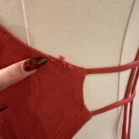 Lulus Lost in Paradise Rusty Rose Maxi Dress Open Back Small Wedding Vacation - Picture 6 of 10